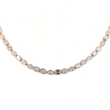 Three-Prong Set Diamond Half Tennis Necklace